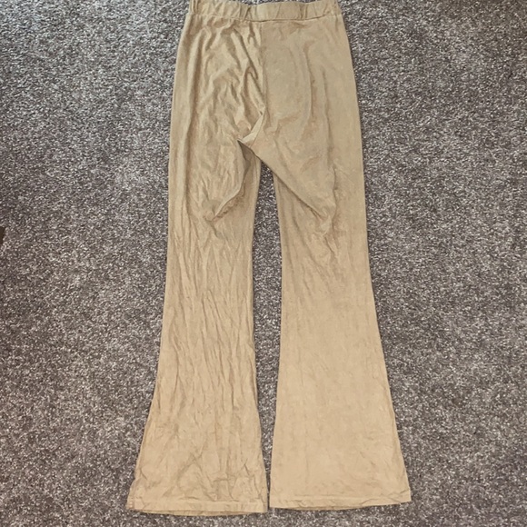 Tan Suede Flair Pants - Picture 3 of 4